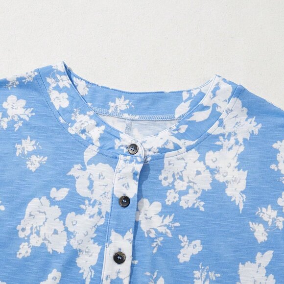 Blue Boho Women's Forget-Me-Not Print Wide Leg Sleeveless Jumpsuit - Picture 5 of 8